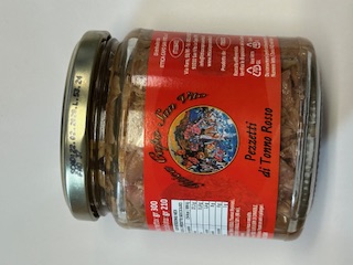 PEZZETTI DI TONNO ROSSO IN OLIO DI SEMI DI GIRASOLE GR.300